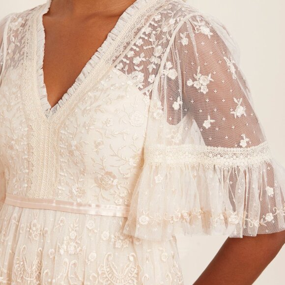 Needle & Thread Cream Lace Midi Dress - Picture 2 of 11